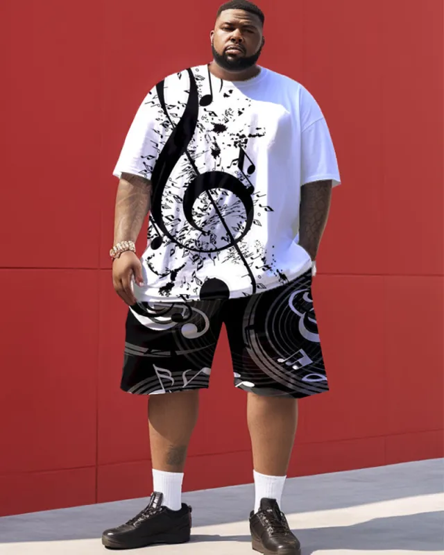 Black and White Musical Note Personalized Print Men's Large Size Set sold by Biggmans