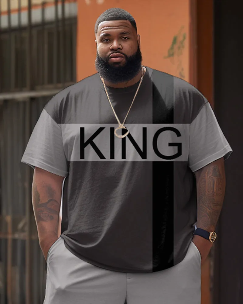 Simple Colorblock T-shirt Shorts Set Men's Big and Tall sold by Biggmans product image thumbnail 2