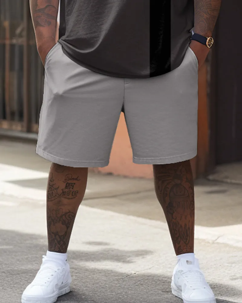 Simple Colorblock T-shirt Shorts Set Men's Big and Tall sold by Biggmans product image thumbnail 3