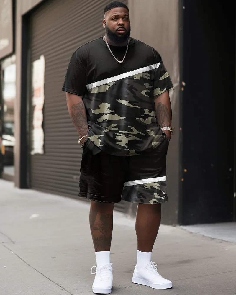 Street Casual Patchwork Camouflage Print Big Men's Set sold by Biggmans
