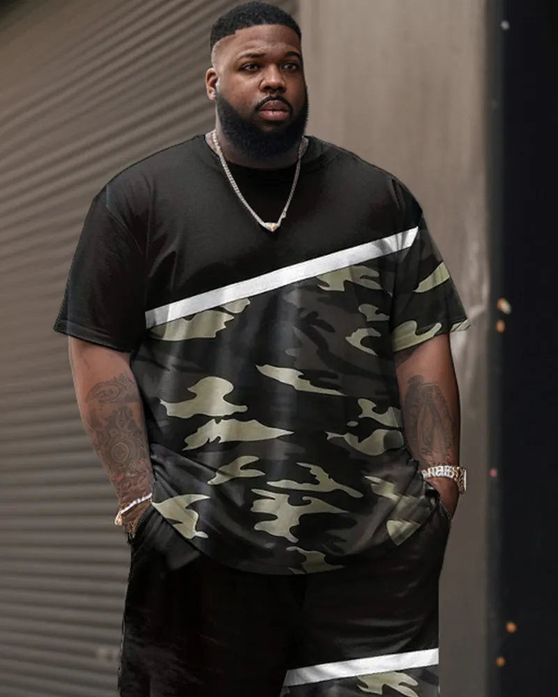 Street Casual Patchwork Camouflage Print Big Men's Set sold by Biggmans product image thumbnail 2