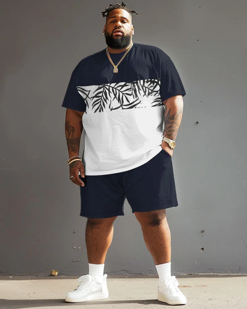 Street Casual Pattern Simple Color-block Printed Large Men's Set sold by Biggmans product image thumbnail 2