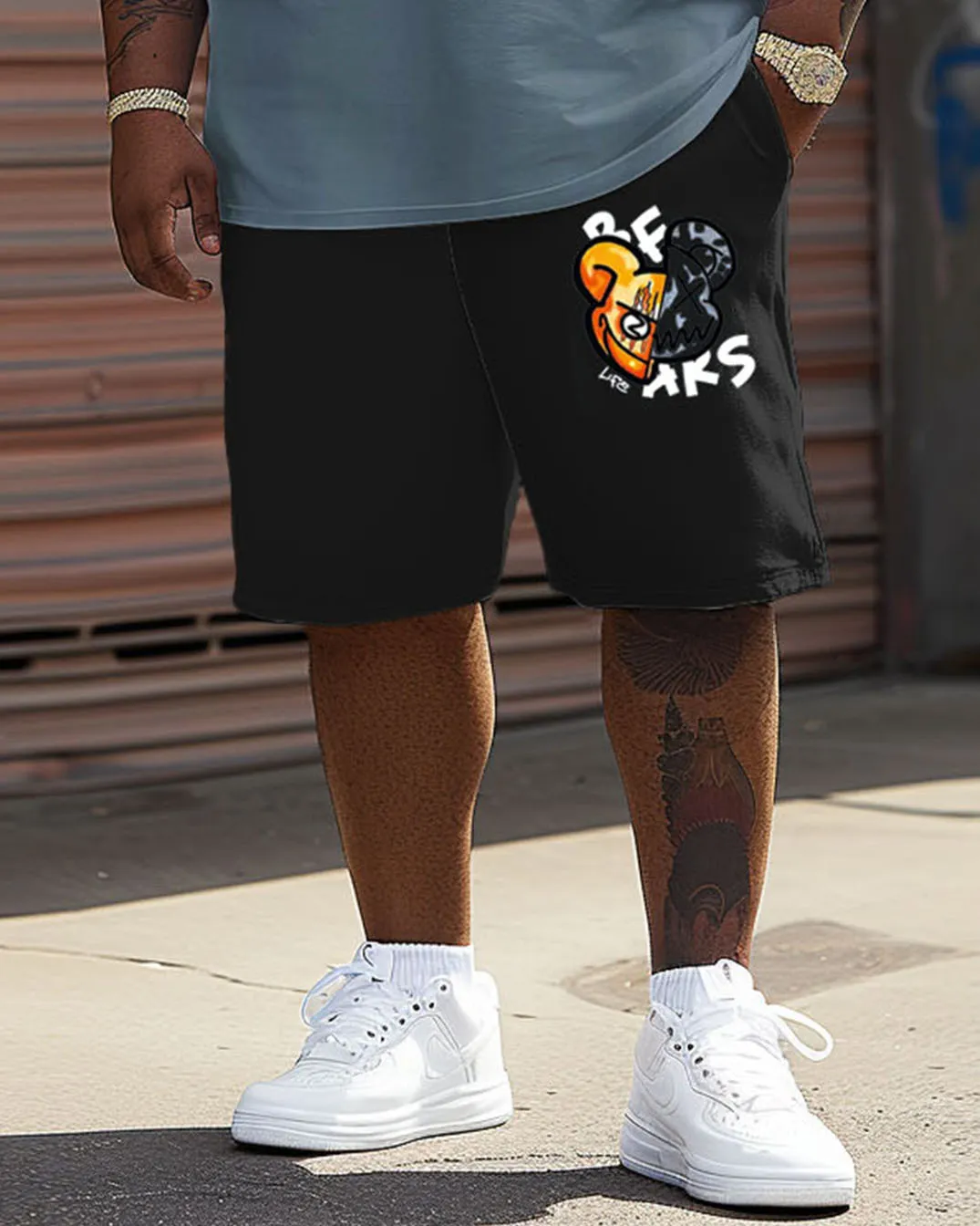 Guy's Big and Tall Street Casual Split Bear Print T-Shirt Shorts Set sold by Biggmans product image thumbnail 4