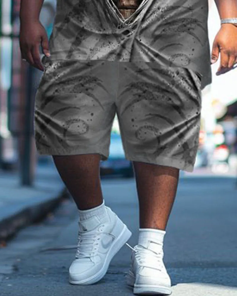 Big Guys Street Fashion Ripped Skull Print T-Shirt Shorts Set sold by Biggmans product image thumbnail 3