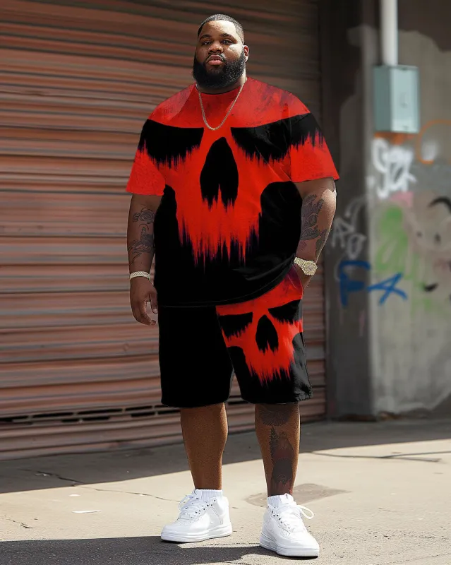 Big Guy's Street Fashion Horror Movie Print T-Shirt Shorts Set sold by Biggmans
