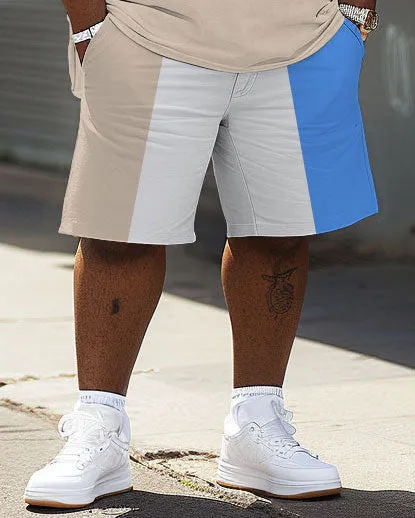 Men's Plus Size Colorblock Short Sleeve T-shirt and Shorts Set sold by Biggmans product image thumbnail 4