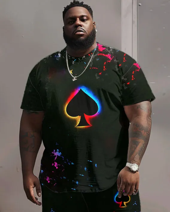 Men's Big and Tall Street Casual Fantasy Poker Print T-Shirt Shorts Set sold by Biggmans product image thumbnail 2