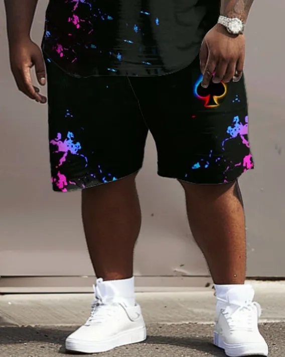 Men's Big and Tall Street Casual Fantasy Poker Print T-Shirt Shorts Set sold by Biggmans product image thumbnail 3