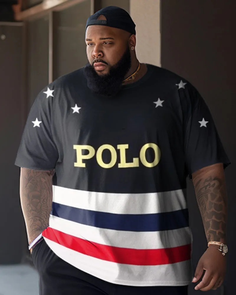 Big Guys Striped Stars Color Block Printed Two-Piece Set sold by Biggmans product image thumbnail 2