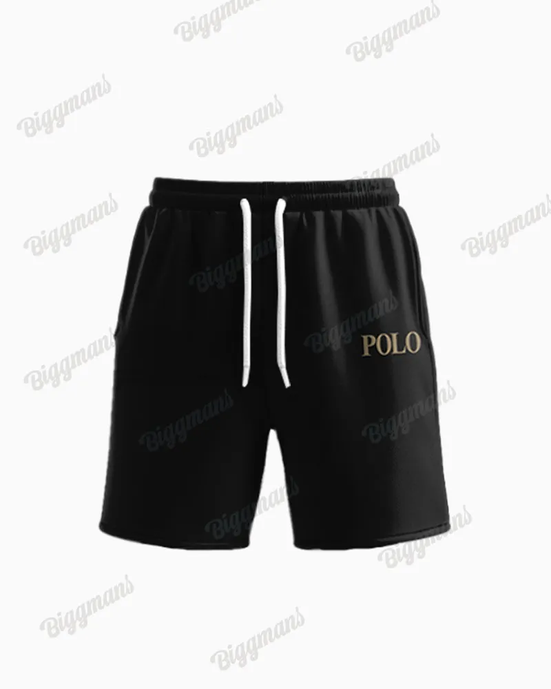 Men's Big Size Simple Plaid Patchwork Letter Printed T-shirt Shorts Set sold by Biggmans product image thumbnail 3