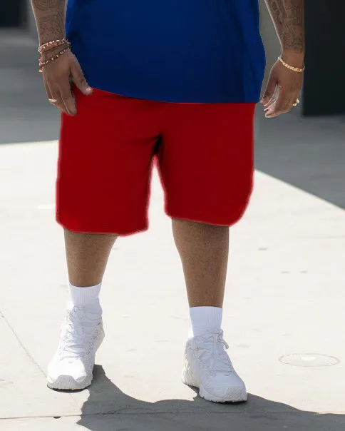 Men's Plus Size Business POLO Color Block Casual Walker Short Sleeve Shorts Set sold by Biggmans product image thumbnail 3