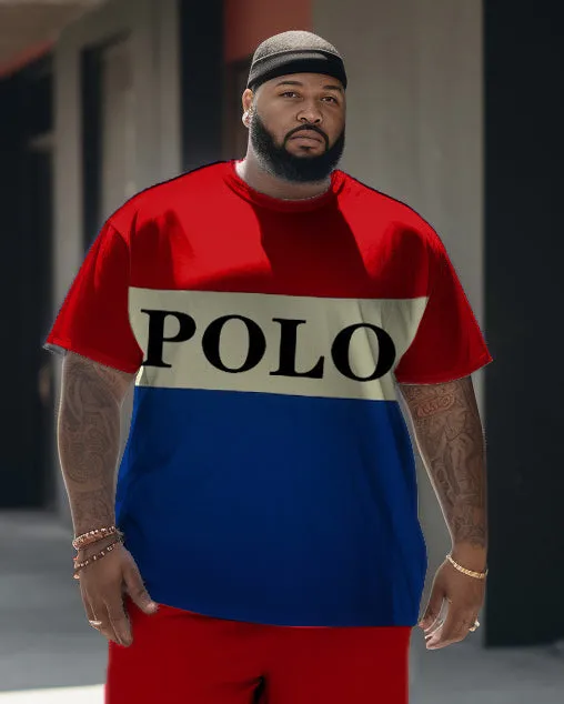 Men's Plus Size Business POLO Color Block Casual Walker Short Sleeve Shorts Set sold by Biggmans product image thumbnail 2