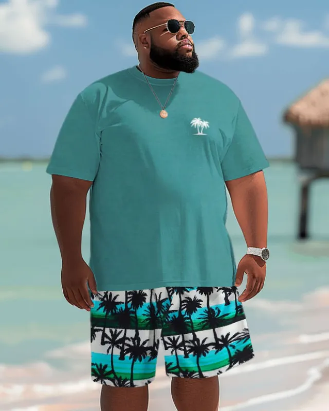 Men's Guys Coconut Tree Print T-shirt and Shorts Outfits Set sold by Biggmans