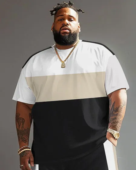 Street Casual Large Striped Colorblock Printed Big Men's Set sold by Biggmans product image thumbnail 3