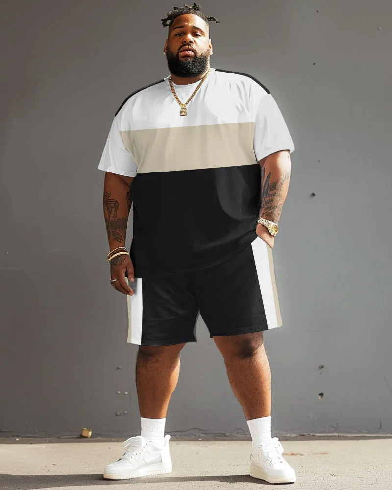 Street Casual Large Striped Colorblock Printed Big Men's Set sold by Biggmans product image thumbnail 2