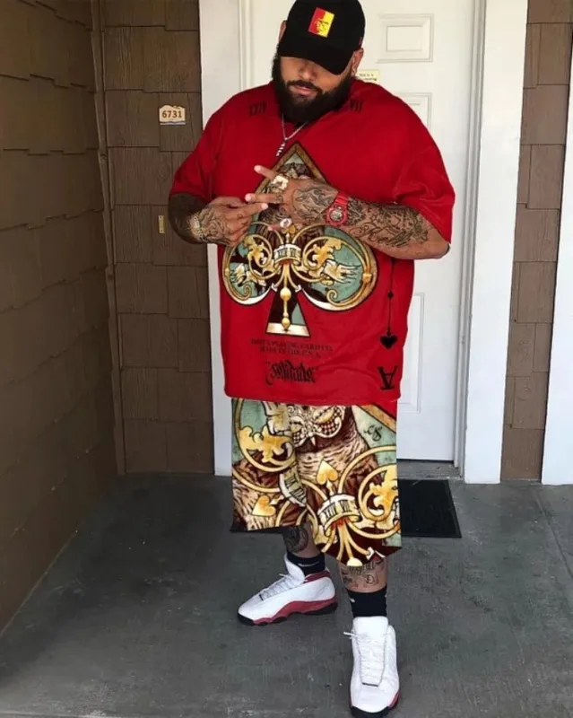 Big and Tall Men's Red Fan Pattern Set|Biggmans sold by Biggmans