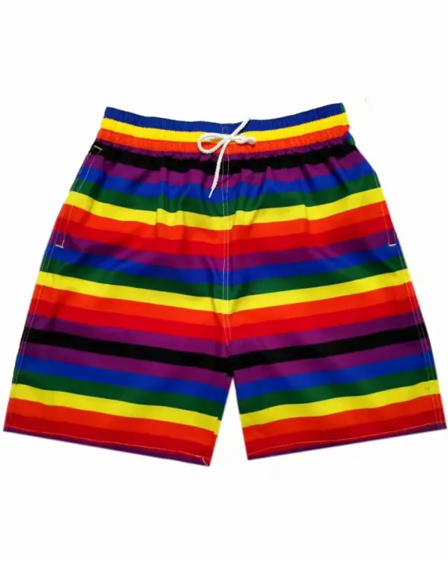 Big & Tall Men's Hawaii. Striped Rainbow Gradient Seaside Beach Pants sold by Biggmans