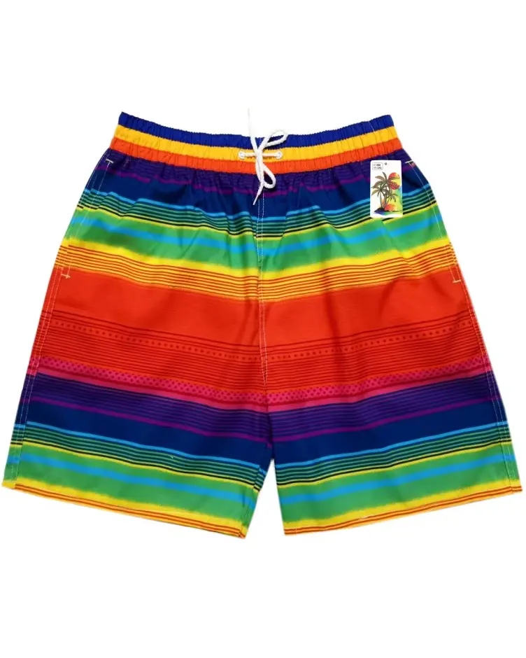Big & Tall Men's Hawaii. Summer Multi-level Rainbow Color Matching Gradient. Seaside Beach Pants sold by Biggmans