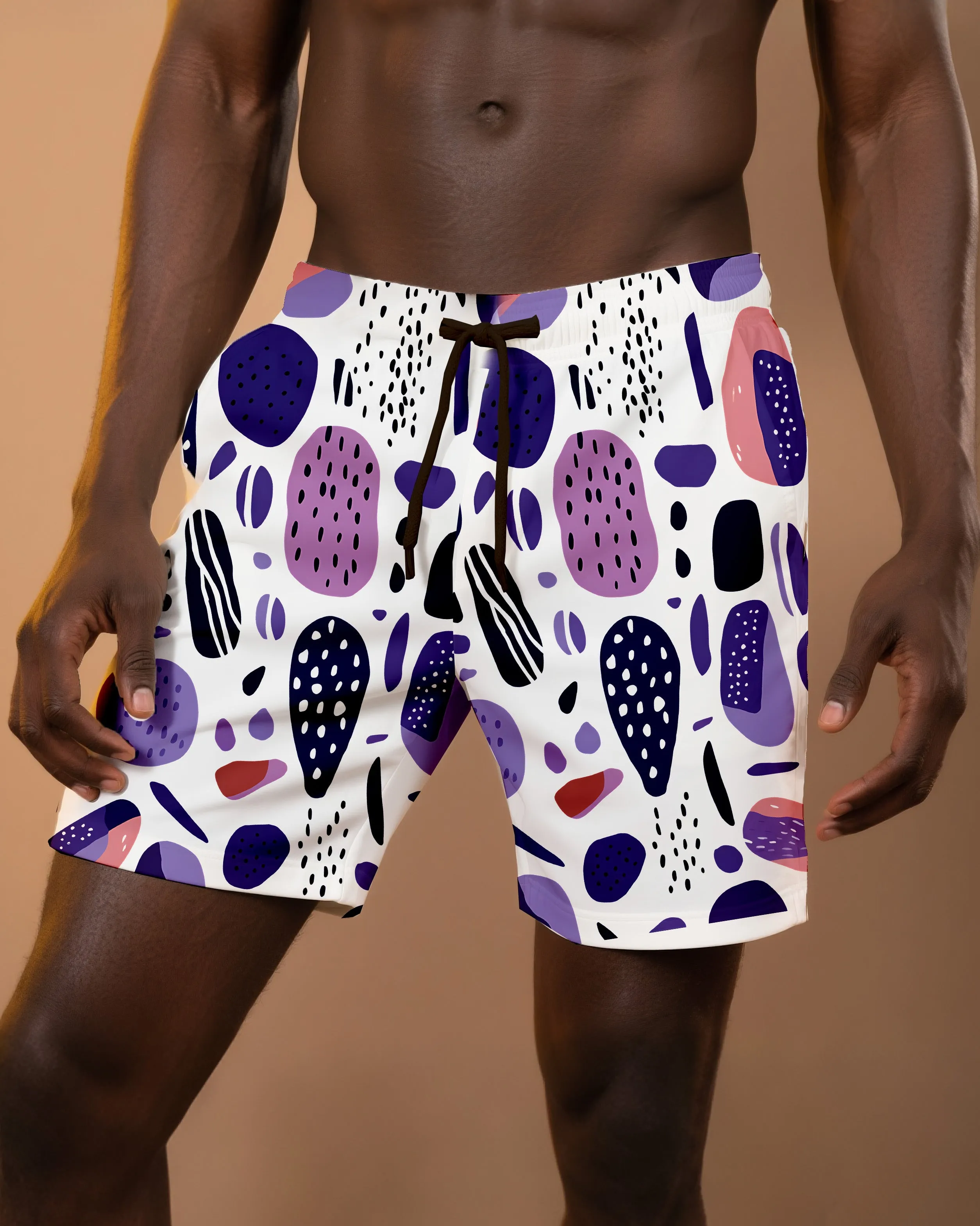Big & Tall Men's Daily Leisure Hawaii. Irregular Abstract Floral Print Casual Shorts sold by Biggmans