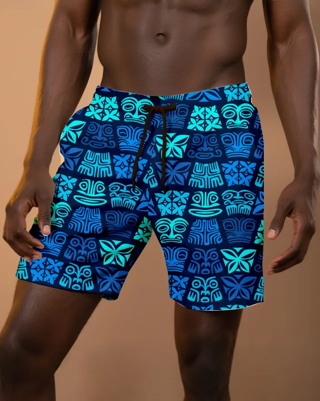 Big & Tall Men's Daily Leisure Hawaii. African Totem Print Casual Shorts sold by Biggmans