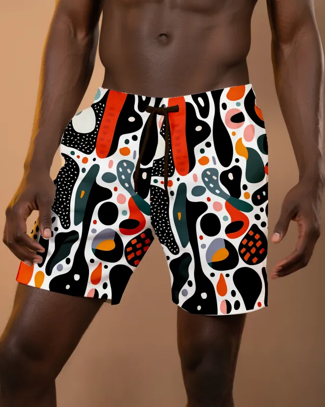 Big & Tall Men's Daily Leisure Hawaii. Abstract Floral Print Casual Shorts sold by Biggmans