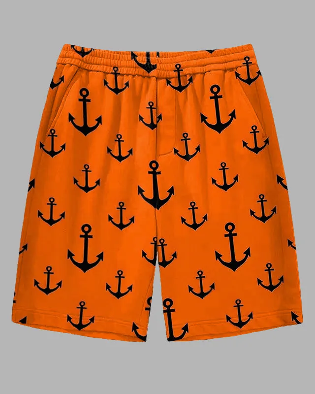 Men's Big Size Casual Simple Anchor All Over Printed Outdoor Shorts with Pocket sold by Biggmans