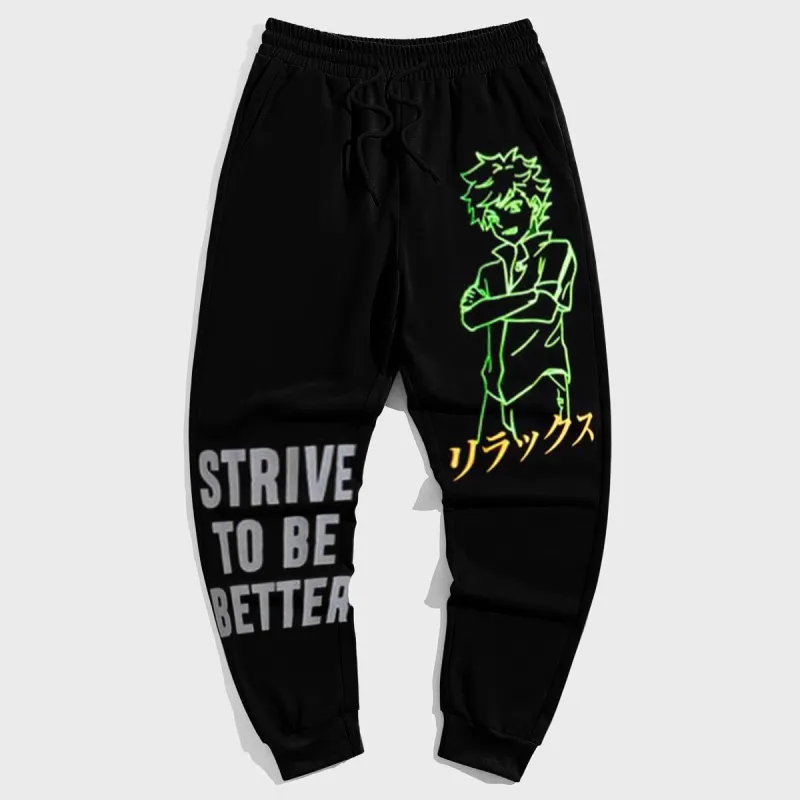 Men's Casual Street Style Japan Letter and Boy Big & Tall Trousers sold by Biggmans