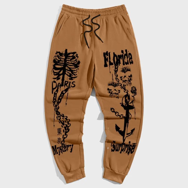 Street Style Big and Tall Men's Casual Vintage Graffiti Trousers sold by Biggmans