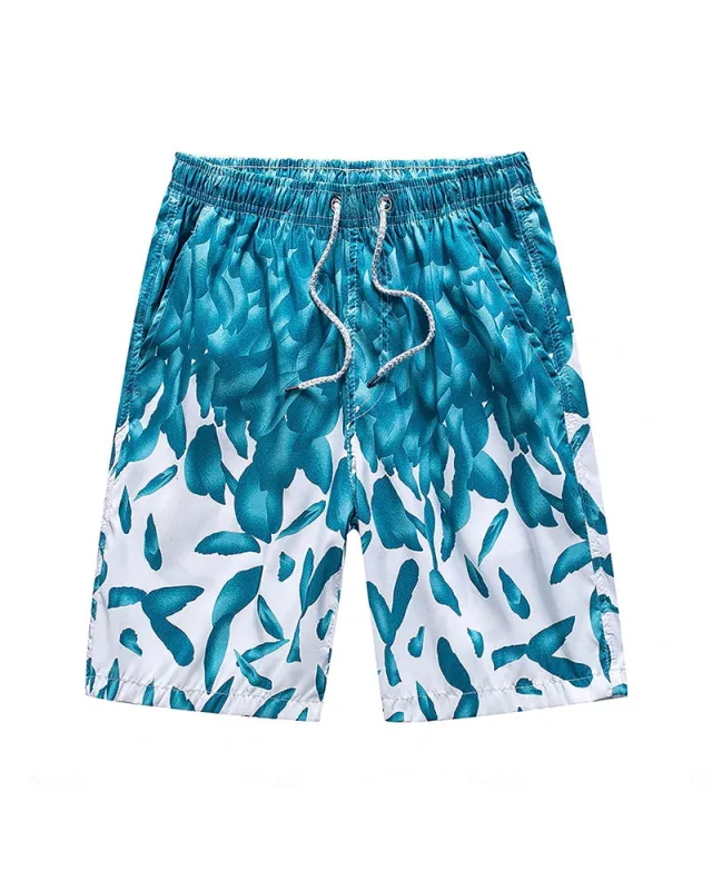 Beach Quick-drying Fabric Blue Petals Swimming Trunks Big & Tall Men's sold by Biggmans