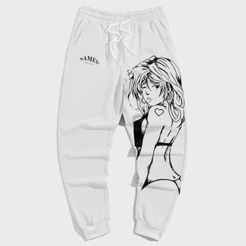 Big & Tall Street Style Girl Printed Men's Casual Vintage Trousers sold by Biggmans