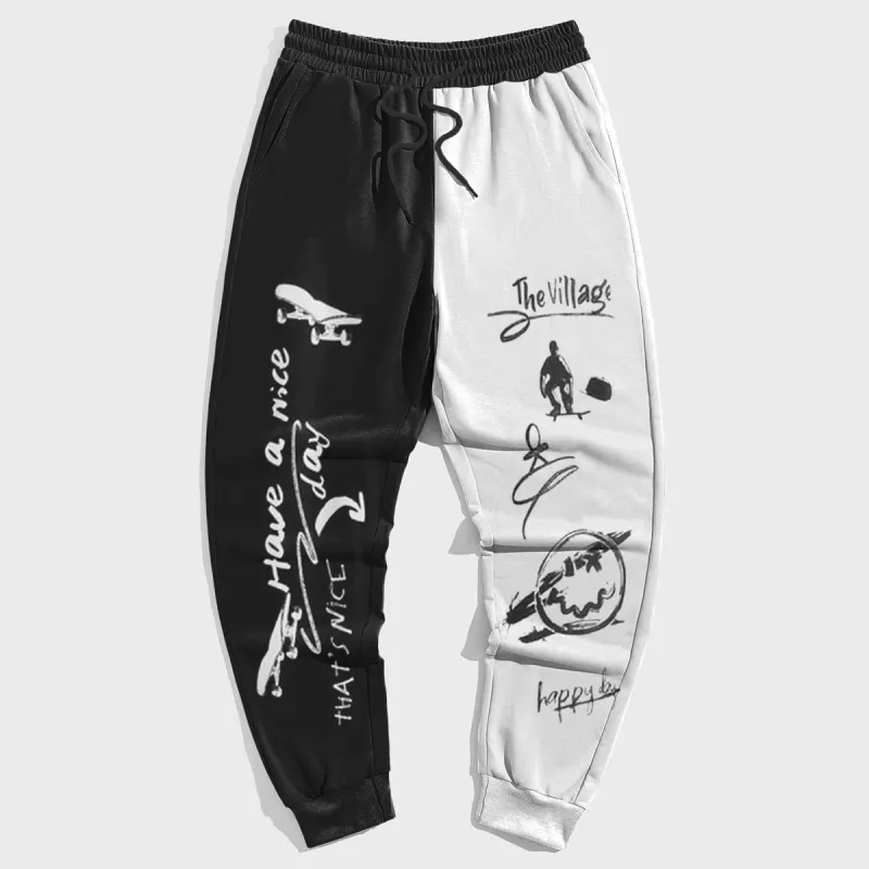 Street Style Big Men's Casual Vintage Splicing Style Trousers sold by Biggmans