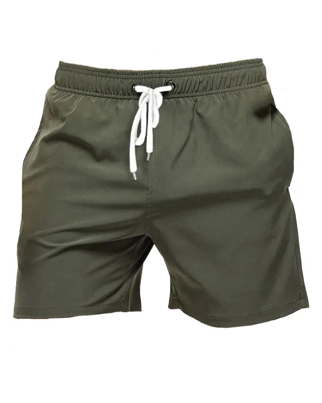 Big Men's Quick-dry Swim Trunks Beach Shorts with Elastic Waist sold by Biggmans