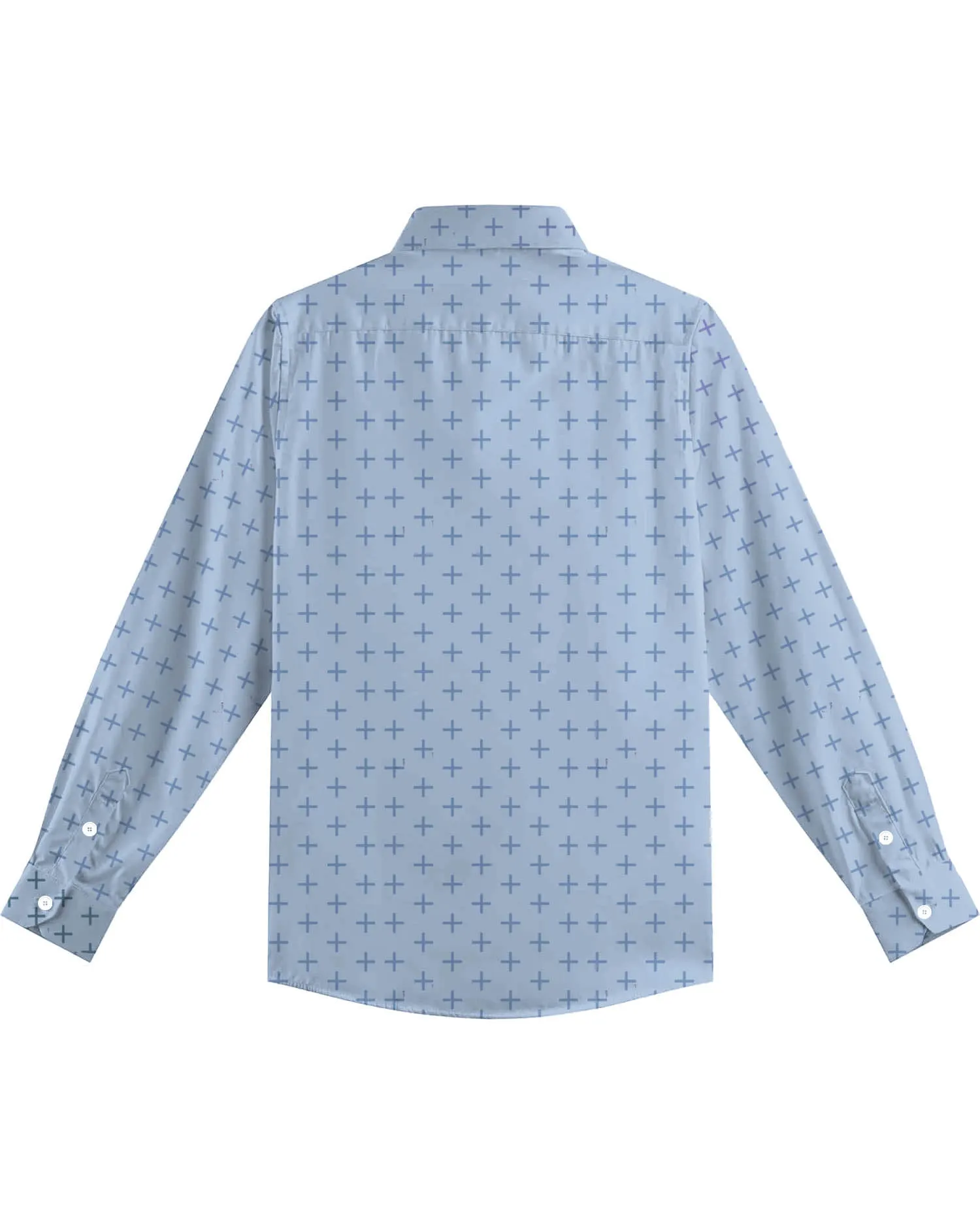 Business Three-dimensional Jacquard Fabric Sky Blue Men's Plus Size Shirt sold by Biggmans product image thumbnail 3