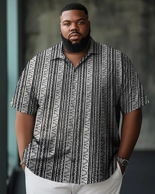 Big and Tall Men's Short Sleeve Button Summer Beach Work Shirt sold by Biggmans