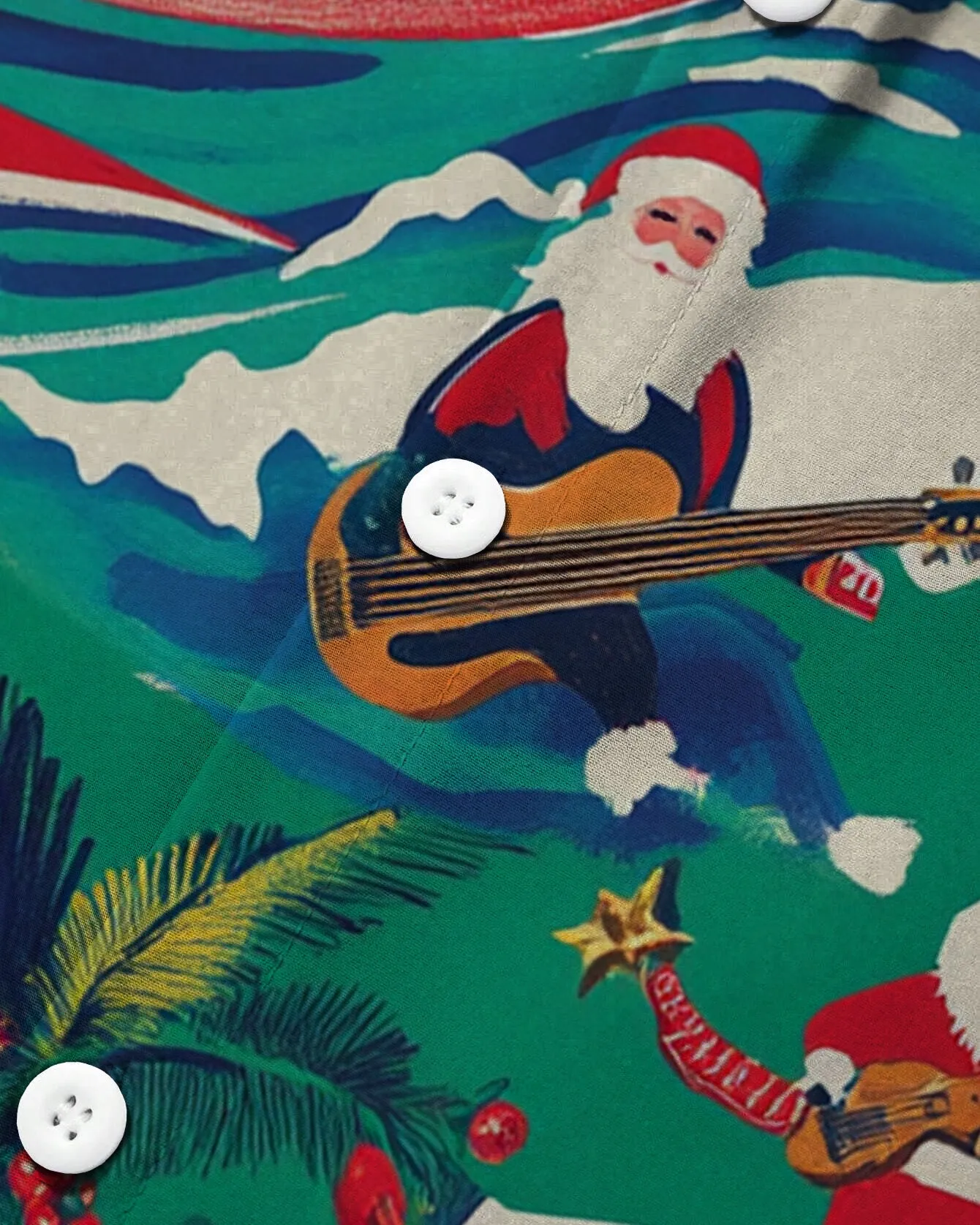 Holiday Santa Long Sleeve Lapel Shirt Men Plus Size sold by Biggmans product image thumbnail 4