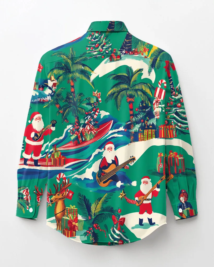 Holiday Santa Long Sleeve Lapel Shirt Men Plus Size sold by Biggmans product image thumbnail 3