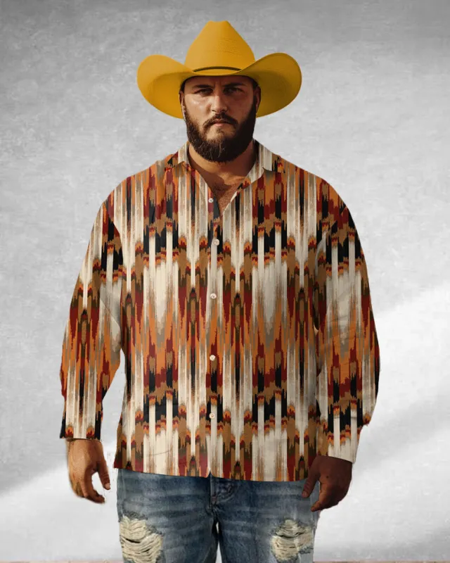 Western Denim Series Long Sleeve Lapel Shirt Big Men's sold by Biggmans