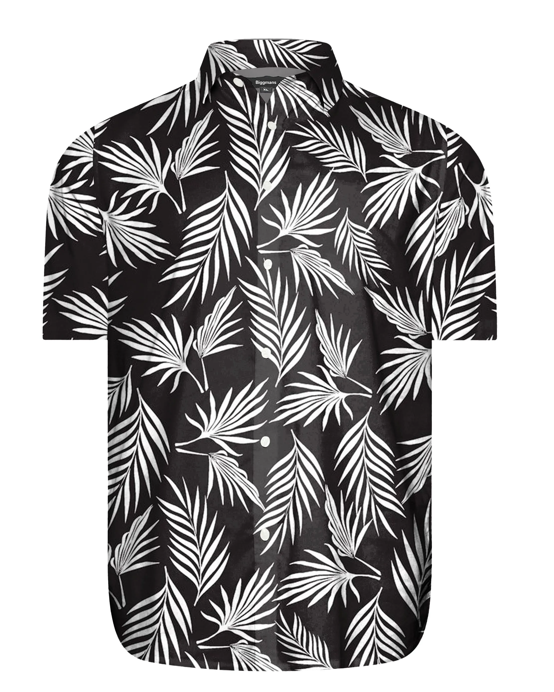 Men's Plus Size Shawat Coconut Black Plant Silhouette Short Sleeve Shirt sold by Biggmans product image thumbnail 3