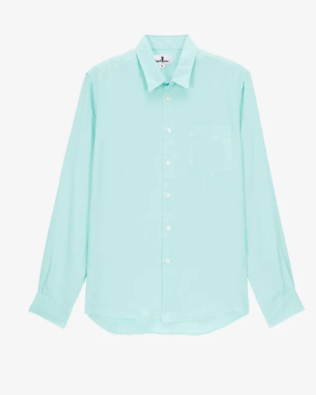 100% Cotton-lake Green Men's Long Sleeve Shirt sold by Biggmans