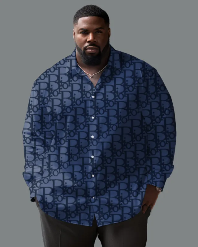 Men's Lettered Lapel Long Sleeve Shirt Big and Tall sold by Biggmans