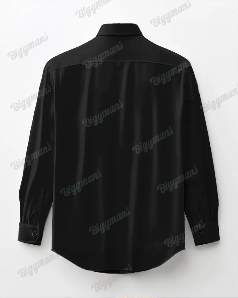Men's Big and Tall Ethnic Style Black Gold Totem Lapel Long Sleeve Shirt sold by Biggmans product image thumbnail 3
