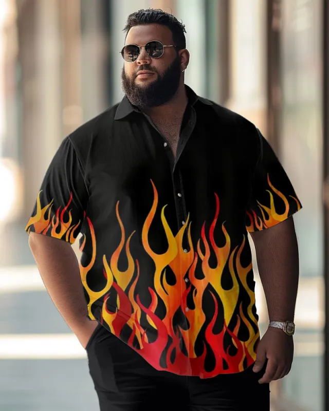 Classic Street Sparkle Pattern Men's Big & Tall Short Sleeve Shirt sold by Biggmans