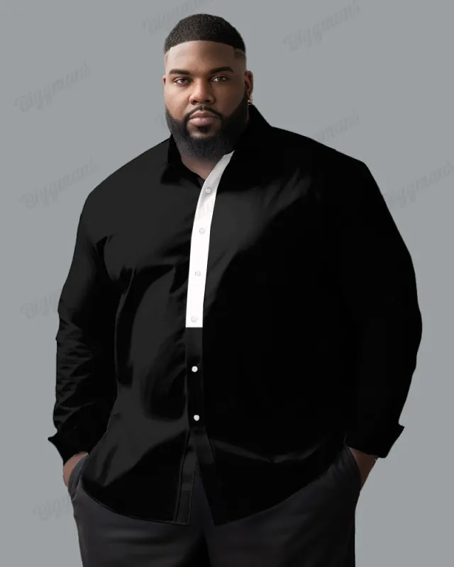 Men's Big & Tall Simple Stitching Cotton Long Sleeve Shirt sold by Biggmans