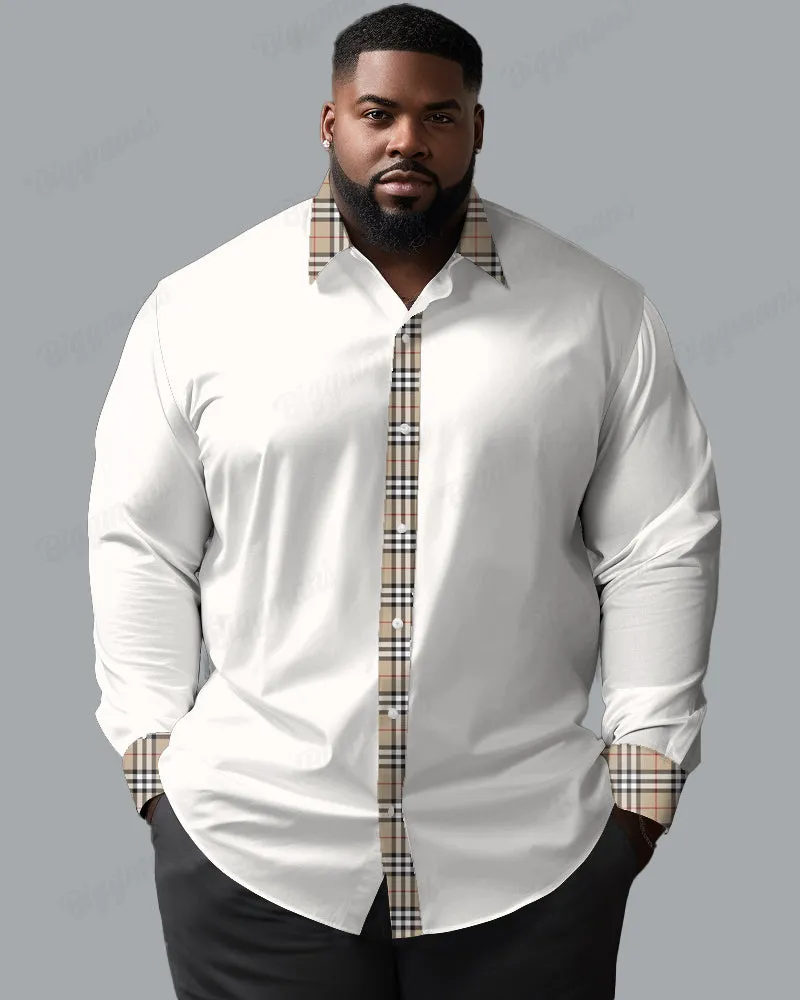 Featured Check Stitching Long Sleeve Lapel Shirt Men's Big and Tall sold by Biggmans product image thumbnail 3