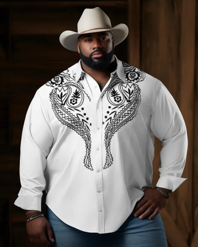 Men's Big and Tall Western Cowboy Long Sleeve Shirt sold by Biggmans