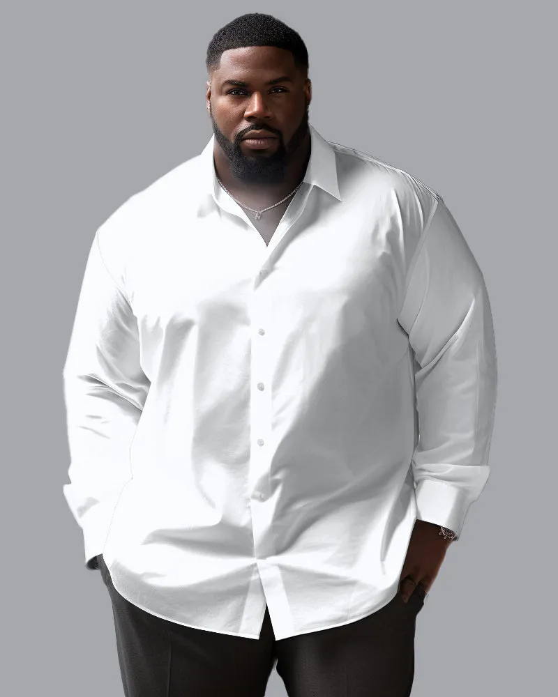 Versatile Solid Color 8 Color Options Lapel Long Sleeve Shirt Big Men sold by Biggmans