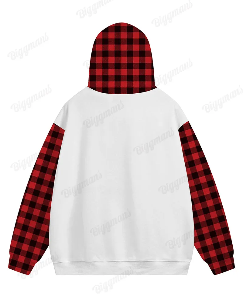 Couple Matching Plus Size Christmas Love Plaid Hoodie Sweatpants Set sold by Biggmans product image thumbnail 4