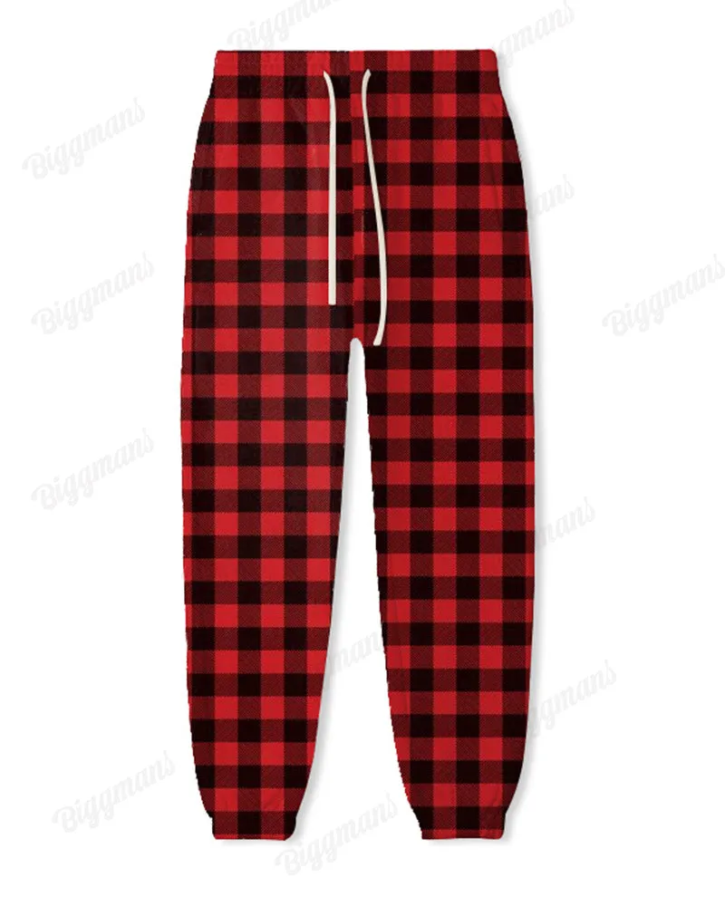 Couple Matching Plus Size Christmas Love Plaid Hoodie Sweatpants Set sold by Biggmans product image thumbnail 5