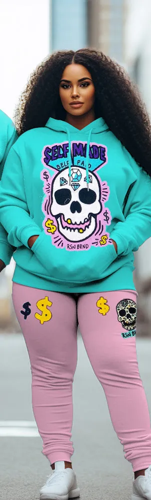 Couple Big & Tall Casual Outfit Self Made Skull Hoodie Set sold by Biggmans product image thumbnail 3