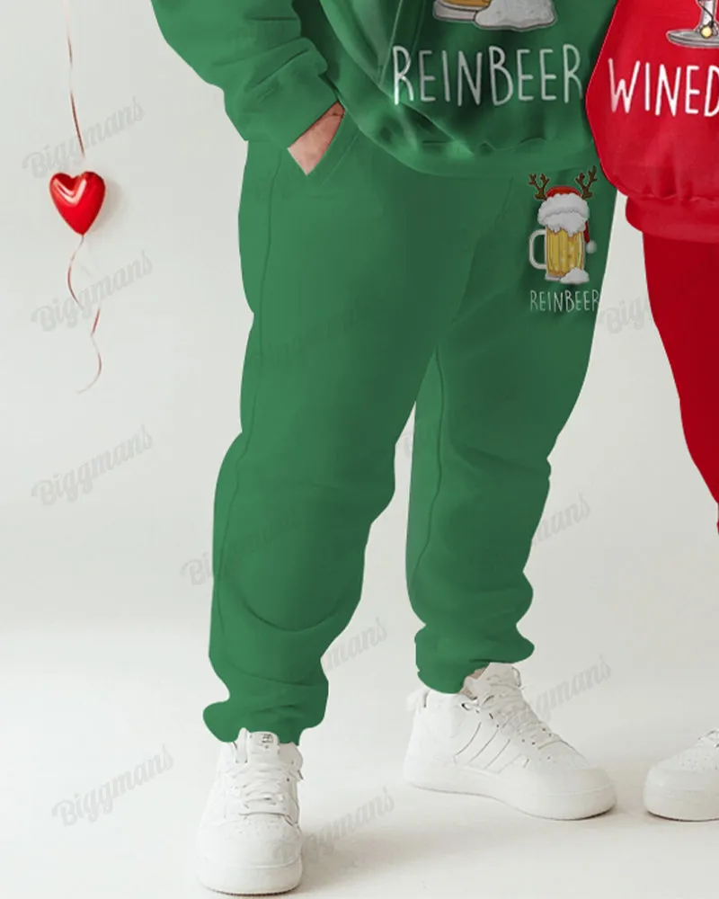 Couple Big & Tall Fashion Casual Christmas Special Print Hoodie Set sold by Biggmans product image thumbnail 5